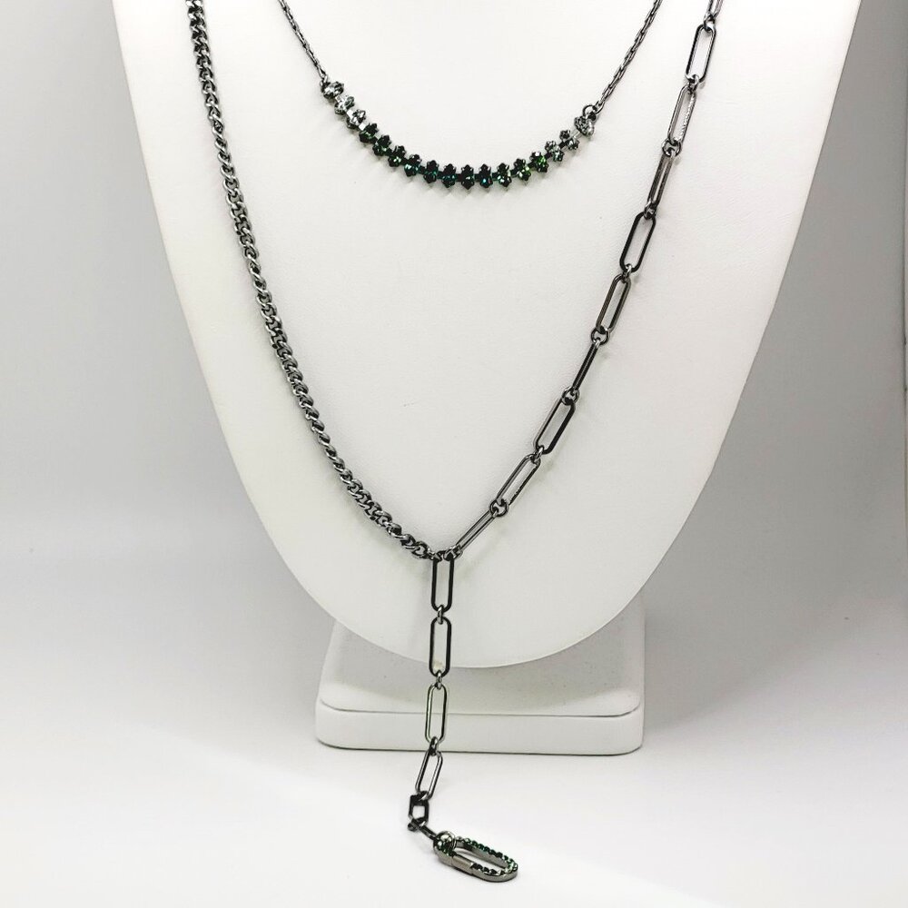 Simply Vera Vera Wang Green Botanical Rhinestone Necklace